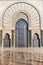 Geometric muslim mosaic in Islamic mosque, beautiful Arabic tile pattern and mosaic on the wall and doors of mosque in Casablanca