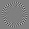 Geometric optical illusion concept. White and black psychedelic circle pattern