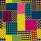 Geometric patchwork pattern of a squares.
