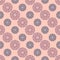 Geometric pattern. In beige warm colors. Abstract flower with dots