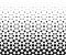 Geometric pattern of black figures on a white background.Seamless in one direction