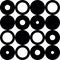 Geometric pattern in black and white style. Abstract black and white circles seamless background. Geometric figures .