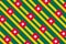 Geometric pattern in the colors of the national flag of Togo. The colors of Togo