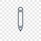 Geometric Pencil concept vector linear icon on transpar