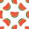 Geometric polygonal fruit â€“ slice of watermelon.