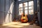 Geometric precision melds with guitar artistry in a 3D-rendered architectural rendering.