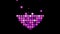 Geometric purple heart symbol animated background