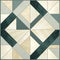 Geometric Quilt Pattern In Dark Blue And Beige