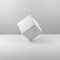 Geometric real plastic cube on White background. 3d illustration