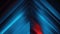 Geometric red and blue triangle lights background. high defenition pixel, good detail, 3D, straight