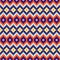 Geometric rhobmus seamless blue and orange chevron pattern pixel blocks shapes texture.