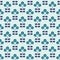 Geometric Scandinavian Daisy Floral Pattern Background. Teal and Purple Print.