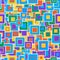 Geometric seamless pattern. The multicolored squares of different sizes, are located in a chaotic manner.