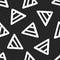 Geometric seamless pattern with repeating triangles. Drawn by hand, sketch, doodle.