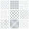 Geometric seamless patterns set, abstract minimalistic and simple lined and crossed backgrounds, wallpapers for web design and