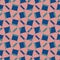 Geometric seamless repeat pattern. Classic blue, turquoise and salmon rose.