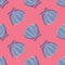 Geometric seashells seamless pattern on pink background