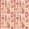 Geometric shapes on cantaloupe color seamless pattern