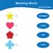 Geometric shapes Matching words worksheet. Matching Words Game. Educational children game for learning geometric forms.