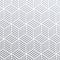 Geometric silver 3D cubes seamless pattern with glitter texture of abstract line mesh on white background. Vector silver glitterin