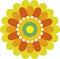 Geometric simple daisy flower icon in regular shape