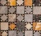 geometric square pattern decorative pale marble mosaic floor detail extreme close up background