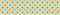 Geometric squares dot shapes seamless border pattern. Vector banner background. Retro 1960s fashion trim style. Trendy