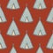 Geometric teepee seamless pattern on red background. Tribal wallpaper