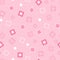 Geometric Tender Seamless Pattern of Pink Squares on Light Backdrop.