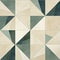 Geometric Tile With Dark Teal And Beige Pattern