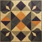 Geometric Tile Floor: Dark Amber And Violet Mosaic Pattern