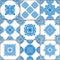 Geometric tiles seamless patterns set