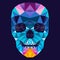 Geometric Triangle Color Blend Skull
