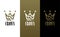 Geometric Vintage Creative Crown abstract Logo design vector template. Vintage Crown Logo Royal King Queen concept symbol Logotype
