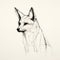 Geometric Wire Fox Portrait: Detailed Paper Drawing With Subtle Chiaroscuro