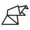Geometrical animal icon outline vector. Origami animal
