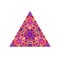 Geometrical polygonal isolated ornate mosaic triangle logo template