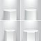 Geometrical product showroom empty base podium platform stage pillars vector illustration