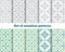 Geometrical seamless pattern. Gray, green, tile.