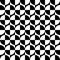 Geometrical signs - circles and squares. High contrast retro seamless pattern in black and white. Vector illustration