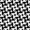 Geometrical signs - circles and squares. High contrast retro seamless pattern in black and white. Vector illustration