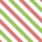 Geometrical simple diagonal lines pattern in red green white colors. Summer watermelon concept. Vector print