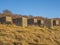 Geometrical World War II anti tank blocks in dunes, Aberlady Nature Reserve