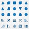 Geometry blue vector icons