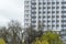 Geometry modern of apartment building exterior. Architectural details.