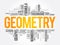 Geometry word cloud collage, education concept