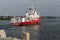 Geophysical  survey  vessel Fugro Searcher crossing New Bedford inner harbor