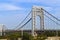 George Washington Bridge, double-decked suspension bridge spanning Hudson River in autumn. New York City, United States