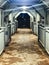 George Washington Bridge Pedestrian tunnel during nighttime.