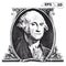 George Washington on one dollar bill